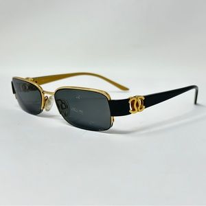 CHANEL 2101 c 330 black cc GOLD 51 [] 17 130 HALF RIMLESS eyeglasses frame